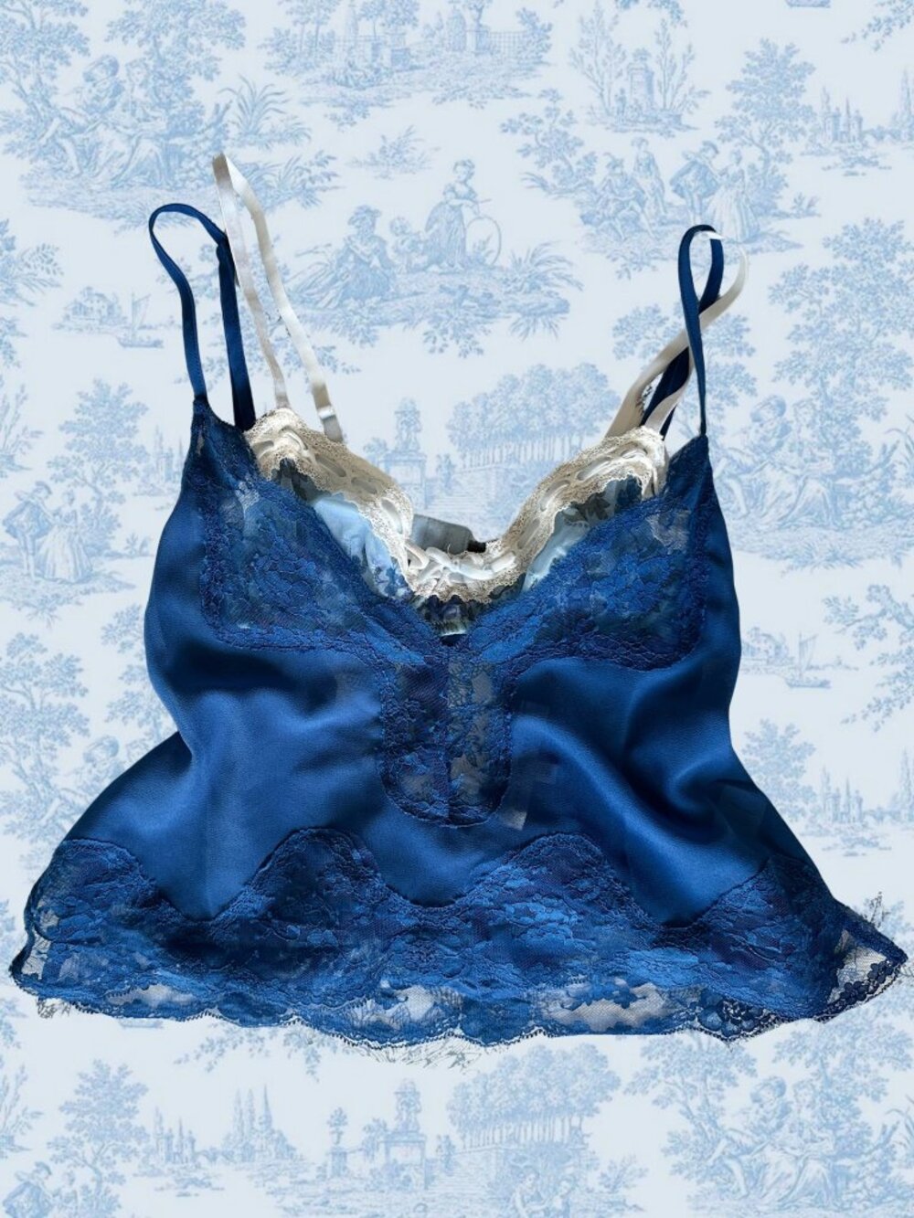 💙 Kat the Label Harley Lace Camisole Tank Top Cobalt Blue Small - Picture 4 of 8